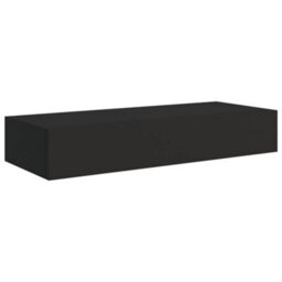 Berkfield Wall-Mounted Drawer Shelves 2 Pcs Black 60X23.5X10Cm Mdf - thumbnail 4