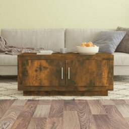 Berkfield Sturdy Coffee Table Smoked Oak 102X50X45 Cm Engineered Wood - thumbnail 2