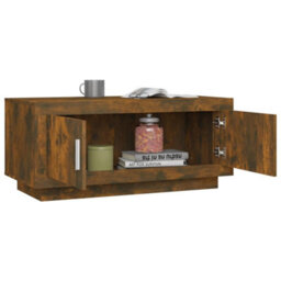 Berkfield Sturdy Coffee Table Smoked Oak 102X50X45 Cm Engineered Wood - thumbnail 4