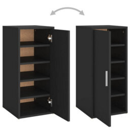 Berkfield Shoe Cabinet Black 32X35X70 Cm Engineered Wood - thumbnail 9