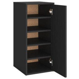 Berkfield Shoe Cabinet Black 32X35X70 Cm Engineered Wood - thumbnail 2
