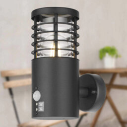 First Choice Lighting Bloom - Black Ip44 Outdoor Motion Sensor Wall Lamp - thumbnail 4