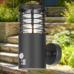 First Choice Lighting Bloom - Black Ip44 Outdoor Motion Sensor Wall Lamp - thumbnail 5