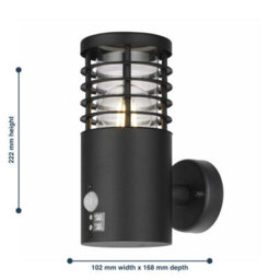 First Choice Lighting Bloom - Black Ip44 Outdoor Motion Sensor Wall Lamp - thumbnail 6