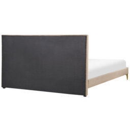 Beliani Bed Velvet Limoux 160 X 200 Cm (Eu King Size) Taupe - thumbnail 6