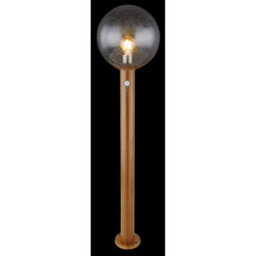 Luminosa Lighting Luminosa Ossy Pir Outdoor Bollard Wood Look Ip44 Clear Glass Shade 1X E27 Dawn Dusk Sensor - thumbnail 4
