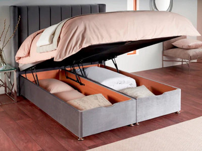 Divan Base Direct Signature Ottoman Storage End Lift Divan Bed Base Only 6Ft Super King - Wool Clay - image 1
