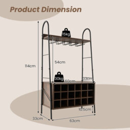Costway Industrial Detachable Wine Bar Storage Sideboard Freestanding Wine Bar Cabinet - thumbnail 2