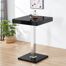 Furniture in Fashion Topaz Glass Black Gloss Bar Table With 2 Coco Black Stools - thumbnail 2