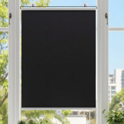 Living And Home Black 2-Piece Manual Roller Blind/blackout Curtain, 45Cm (W) X 125Cm (H) - thumbnail 3