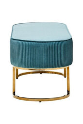 Buttercup Farm Zamora Green Velvet Ottoman Bench With Golden Metal Legs - Wood/synthetic/textile - L46 X W121 X H45 Cm - thumbnail 5