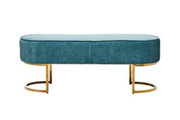 Buttercup Farm Zamora Green Velvet Ottoman Bench With Golden Metal Legs - Wood/synthetic/textile - L46 X W121 X H45 Cm - thumbnail 1