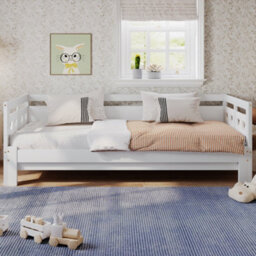 Matteo Charming Wooden Daybed With Pull-Out Trundle, 3Ft Single, Heart-Shaped Design, 90X190 Cm, White - thumbnail 6