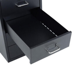 Living And Home 6 Drawers Black Vertical Mobile Metal File Cabinet Bedside Table With Wheels 685 mm - thumbnail 6