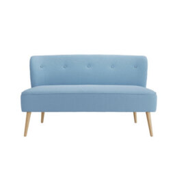 Wyld Haus Hettie Cornflower Blue 2-Seater Sofa With Wooden Legs - thumbnail 3