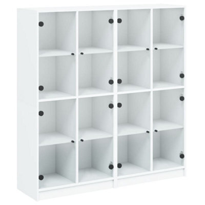 Berkfield Modern Bookcase With Doors White 136X37X142 Cm Engineered Wood - image 1