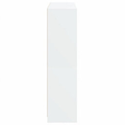 Berkfield Modern Bookcase With Doors White 136X37X142 Cm Engineered Wood - thumbnail 8