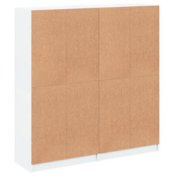 Berkfield Modern Bookcase With Doors White 136X37X142 Cm Engineered Wood - thumbnail 9