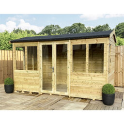 Marlborough - 9 X 9 Reverse Pressure Treated T&g Apex Summerhouse + Double Doors + Lock & Key (9 X 9' / (9 X 9Ft) (9X9) - thumbnail 5