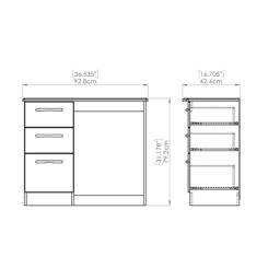 Montana Ready Assembled Oak Effect 3 Drawer Dressing Table (H)800mm (W)930mm (D)410mm - thumbnail 5
