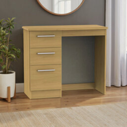 Montana Ready Assembled Oak Effect 3 Drawer Dressing Table (H)800mm (W)930mm (D)410mm