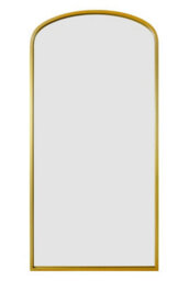"Mirroroutlet Angustus Gold Metal Framed Arched Full Length Wall Leaner Mirror 67""x33"" (170X85Cm)" - thumbnail 3