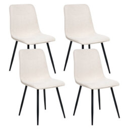 Beliani Set Of 4 Dining Chairs Tuscola Fabric Light Beige - thumbnail 1