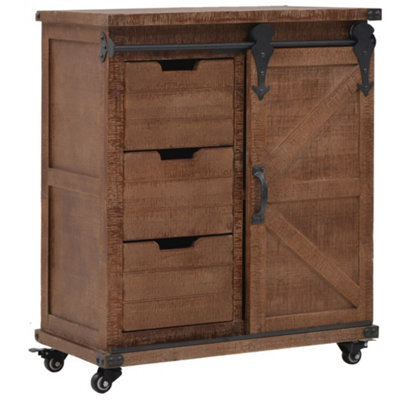 Vidaxl Storage Cabinet Solid Fir Wood 64X33.5X75 Cm Brown - image 1