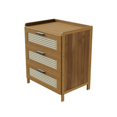 Wooden Bedside Table 3 Drawers Nightstand Storage Side Cabinet Bedroom Organizer - image 1