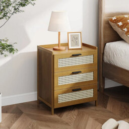 Wooden Bedside Table 3 Drawers Nightstand Storage Side Cabinet Bedroom Organizer - thumbnail 6