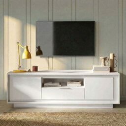 FurniComp LTD Furnicomp Berlin 2 Door 1 Drawer 180Cm Matt White Tv Stand