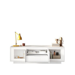 FurniComp LTD Furnicomp Berlin 2 Door 1 Drawer 180Cm Matt White Tv Stand - thumbnail 3
