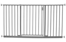 Safetots Extra Wide Hallway Gate, 134Cm - 140Cm, Matt Grey, Pressure Fit Baby Gate For Hallways And Wide Spaces