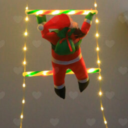 Amorly 2Pcs Multicolor Santa Ladder String Lights 1.7M, 8Mode Waterproof Led Christmas Lights, Festive Ornament For Xmas Tree, Home Wall - thumbnail 6