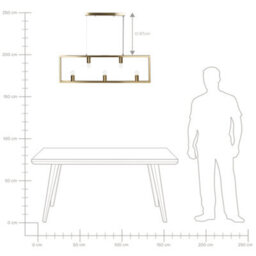 Wyld And Coco Brass 5-Light Rectangular Pendant Lamp In Brushed Iron, W100 X D4 X H127Cm - thumbnail 7