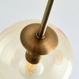 Pagazzi Lighting Pagazzi Branco 3 Light Antique Brass Semi Flush Ceiling Light - thumbnail 4