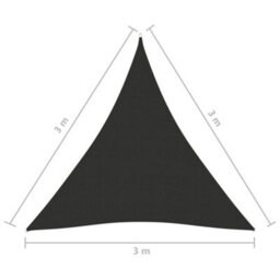 Berkfield Sunshade Sail Oxford Fabric Triangular 3X3X3 M Anthracite - thumbnail 6