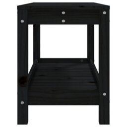Berkfield Garden Bench Black 82.5X35X45 Cm Solid Wood Pine - thumbnail 6