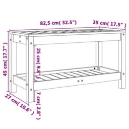 Berkfield Garden Bench Black 82.5X35X45 Cm Solid Wood Pine - thumbnail 9