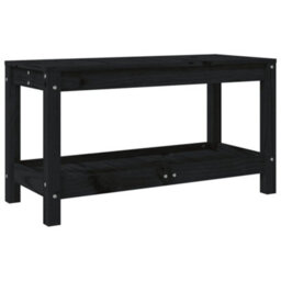 Berkfield Garden Bench Black 82.5X35X45 Cm Solid Wood Pine - thumbnail 2