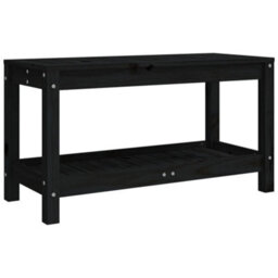 Berkfield Garden Bench Black 82.5X35X45 Cm Solid Wood Pine - thumbnail 5