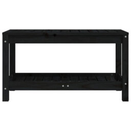Berkfield Garden Bench Black 82.5X35X45 Cm Solid Wood Pine - thumbnail 4