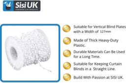 Sisi UK 10M Vertical Blind Bottom Beaded Chain For 127mm Slats White Plastic With Connectors Replacement Chain For Window Blind Clips - thumbnail 3