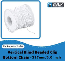 Sisi UK 10M Vertical Blind Bottom Beaded Chain For 127mm Slats White Plastic With Connectors Replacement Chain For Window Blind Clips - thumbnail 2