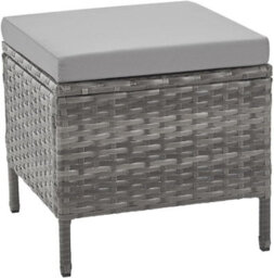 New - Evre Madison 7 Seater Garden Furniture Set Grey Pe Rattan Corner Sofa With Dining Table, 2 Stools & Thick Cushions - thumbnail 5