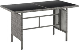 New - Evre Madison 7 Seater Garden Furniture Set Grey Pe Rattan Corner Sofa With Dining Table, 2 Stools & Thick Cushions - thumbnail 4