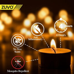 Zuvo Citronella Tealights - Pack Of 25, 4-Hour Burn Scented Candles For Indoor & Outdoor Use, Insect-Repellent Tea Lights - thumbnail 6