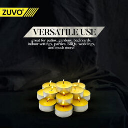 Zuvo Citronella Tealights - Pack Of 25, 4-Hour Burn Scented Candles For Indoor & Outdoor Use, Insect-Repellent Tea Lights - thumbnail 2
