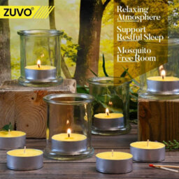 Zuvo Citronella Tealights - Pack Of 25, 4-Hour Burn Scented Candles For Indoor & Outdoor Use, Insect-Repellent Tea Lights - thumbnail 7
