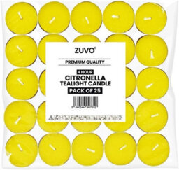 Zuvo Citronella Tealights - Pack Of 25, 4-Hour Burn Scented Candles For Indoor & Outdoor Use, Insect-Repellent Tea Lights - thumbnail 4